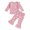 Pink, variant on Aojekbee Baby Girl 2Pcs Fall Outfits Ruffle Long Sleeve Floral Print Tops Flare Pants Set Toddler Clothes