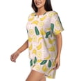 thumbnail image 2 of Susaid Banana With Leaves Print Women's Pajama Set, Button-Up Sleepwear with Elastic Waist Shorts, Perfect for Lounging, Yoga, Beach, and Casual Wear-Large, 2 of 7