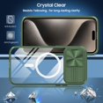 thumbnail image 2 of for iPhone 15 Pro Max Clear Case with Slide Camera Lens Cover, Compatible with MagSafe, Non-Slip Slim Magnetic Shockproof PC Back Soft TPU Frame Case iPhone 15 Pro Max 6.7'' 2023, Green, 2 of 14