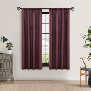 Mainstays Southport Curtain Panel Pair, Burgundy, 40x63