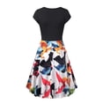 thumbnail image 2 of JINMGG 2026 Summer Dresses under $10.00 Women's Summer Casual Floral Print Casual Short Sleeve V-Neck Loose Dress, 2 of 3