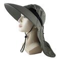 thumbnail image 1 of Bucket Hats Sun Protection Fishing Cap Shading Neck Guard Men And Women Outdoors Solid Color Pure Cotton Dark Gray Caps, 1 of 5