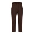thumbnail image 4 of Besolor Cotton Linen Pants for Men Elastic Waist Drawstring Straight Leg Pants Casual Loose Lounge Trousers with Pockets, 4 of 6