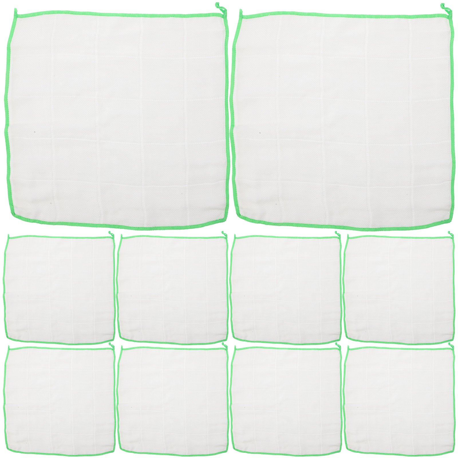 OUNONA Set of 10 Thickened Wood Fiber Dishcloths for Kitchen Cleaning Multipurpose Household Dust and Dishwashing Towels