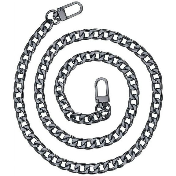 Bag Strap Chains Iron Curb Link Chains with Swivel Lobster Claw Clasps Gunmetal 47.2 inch(120cm) 1 strand/box