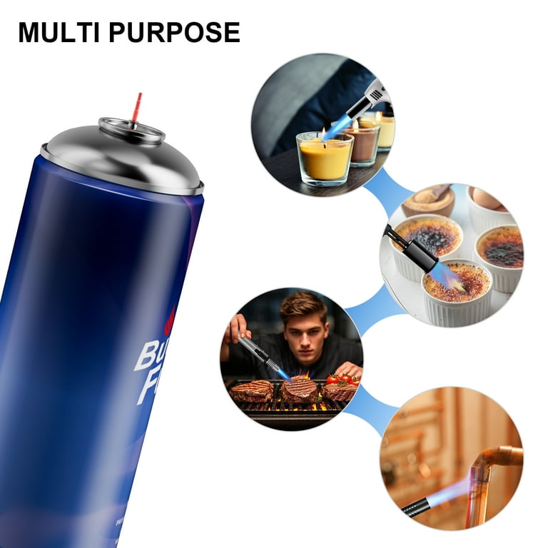 Waputne Butane Refill, 99.99% Pure Fuel for Torch Lighter, Cooking,  Bartending, 175ml, 2-Pack