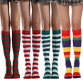 thumbnail image 4 of Aellinatey Women Girls High Knee Elf Socks Cosplay Party Long Striped Stocking Socks, 4 of 20