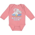 thumbnail image 3 of Inktastic My Great Aunt Loves Me Cute Elephants Clouds Moon and Stars Boys or Girls Long Sleeve Baby Bodysuit, 3 of 5