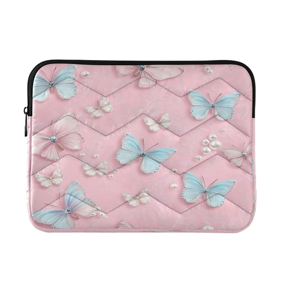 Laptop Bag Briefcase Computer Inner Bag Computer Bag Laptop Sleeve Case for Work Travel School Pink and Light Blue Butterflies