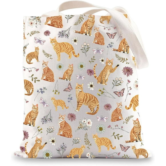 shiyou-Orange Tabby Cat Tote Bag Orange Tabby Cat Gift Tabby Cat Mom Gift Orange Tabby Cat Shoulder Bag