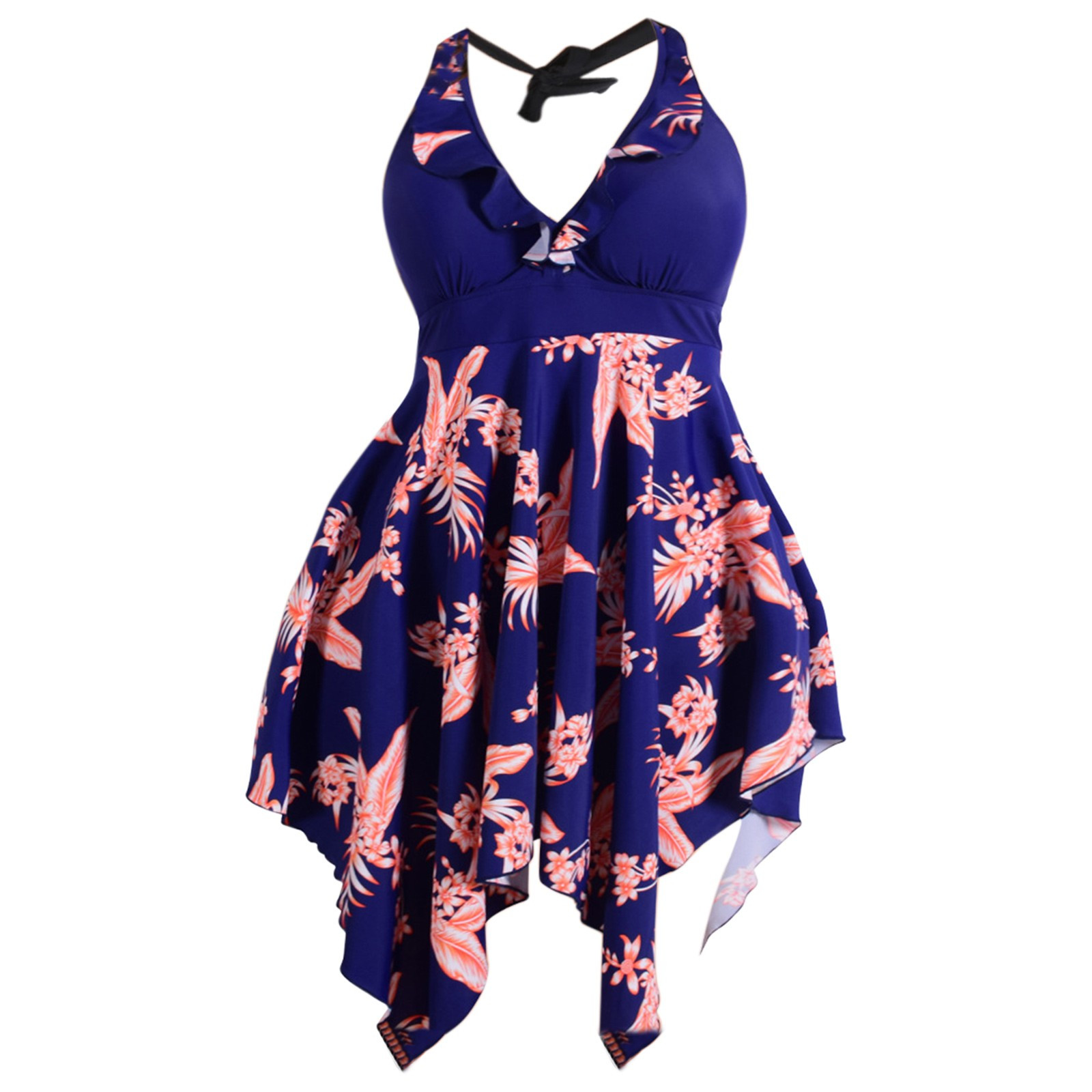 NKOOGH Tankini With Board Shorts Underwire Swim Top Plus Size Women's Large Size Swim Dress