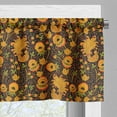 thumbnail image 3 of Ambesonne Floral Valance Pack of 2, Eastern Style Flower Motif, 54"X18", Black Orange, 3 of 5
