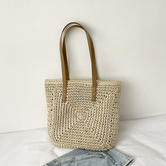 JUYGO Summer Style Shoulder Bags For Women Large Capacity Handmade Straw Handbag Totes Travel Holiday Beach Bag Shopping Pack bolsa