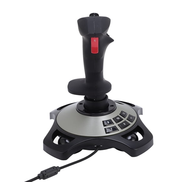 Flight Simulator Joystick Controller, USB Wired Adjustable Vibration Strength Comfortable Grip Gaming Flight Stick for Various Games