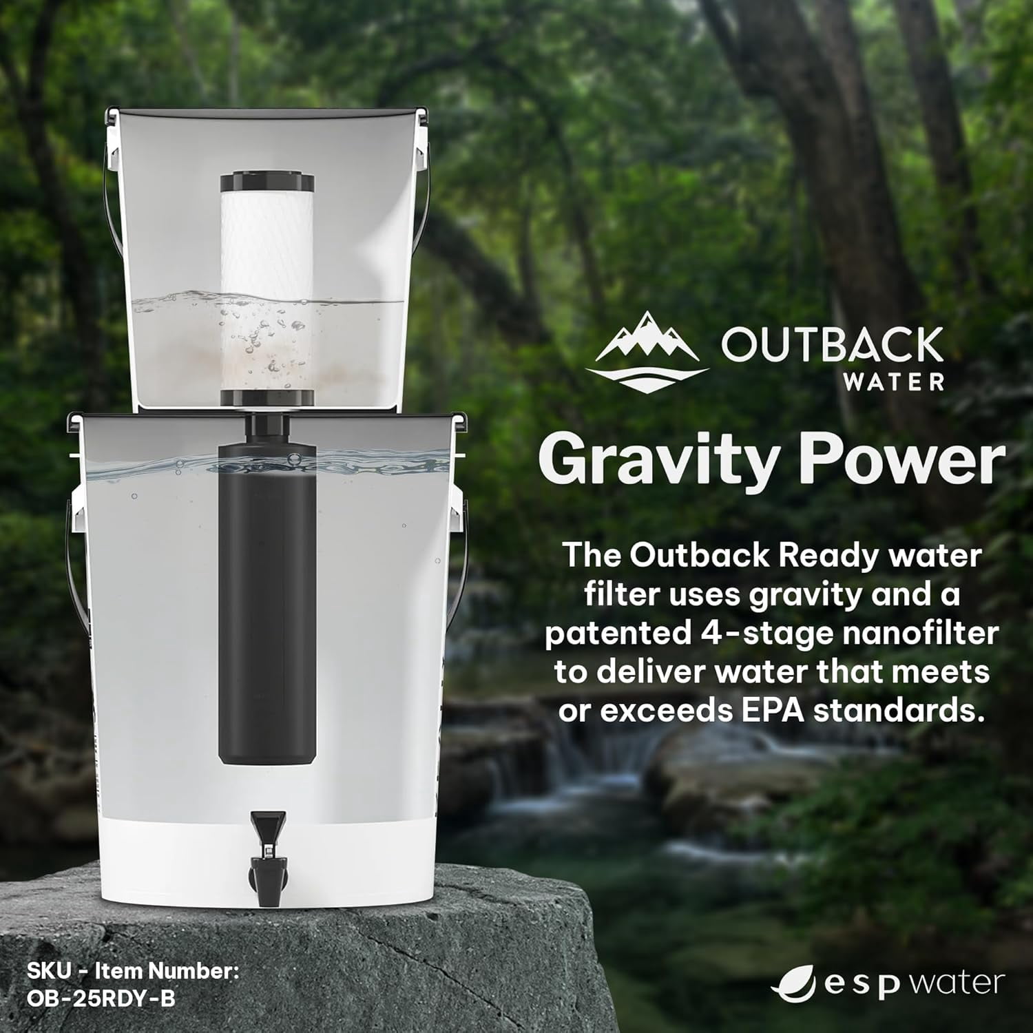Outback Ready OB-25RDY-B Emergency Water Filtration System + Extra Filter Kit