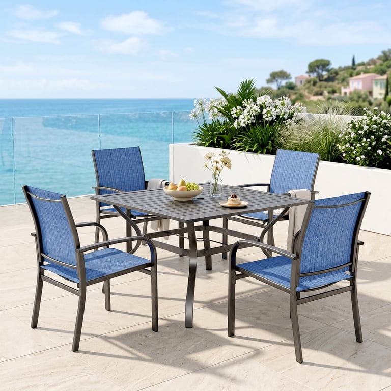 Summit Living 5-Piece Outdoor Dining Set, Steel & Textilene photo 1