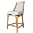 thumbnail image 1 of Maven Lane Vienna Counter Stool in Weathered Oak Finish w/ Sand Color Fabric Upholstery, 1 of 6