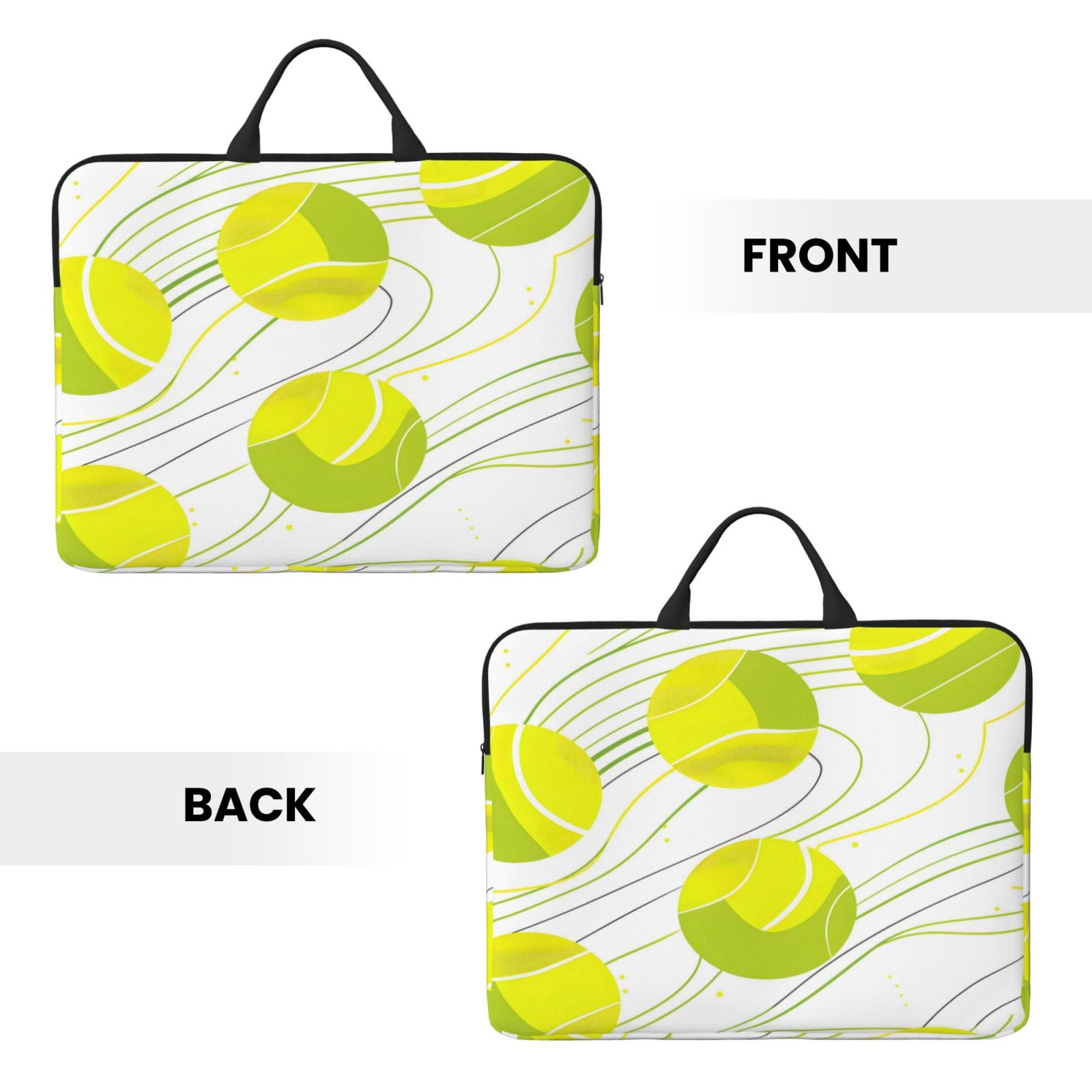 Laptop Sleeve Bag For Women Men 14inch Waterproof Durable Protective Computer Carrying Cover Handle Laptop Case Bag Tennis Theme