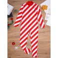 thumbnail image 4 of Aislor Kids Christmas Candy Cane Costume Long Sleeve Striped Gymnastic Unitard Bodysuit Size 6-16 A Red 6, 4 of 7