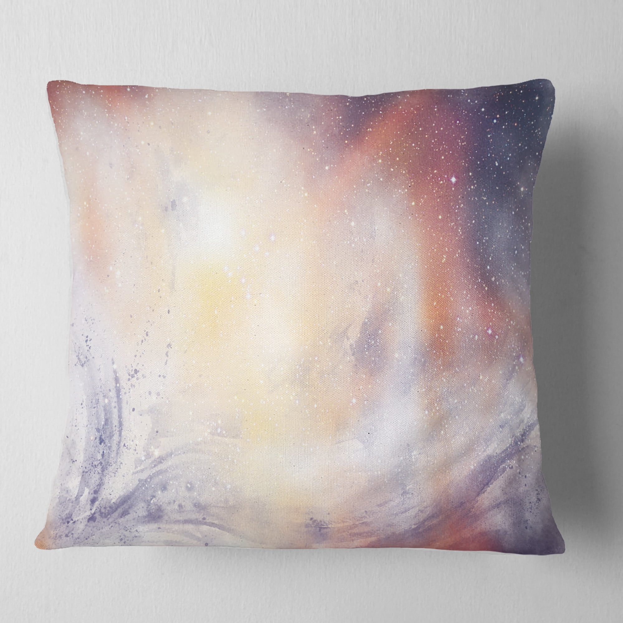 Designart Blurry Watercolor with Star - Abstract Throw Pillow - 18x18
