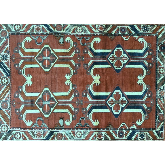Ahgly Company Indoor Rectangle Persian Light Blue Traditional Area Rugs, 2' x 5'