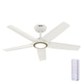 thumbnail image 2 of Hunter ZenTech 44 Inch Smart Ceiling Fan with LED Light for Bedroom, Indoor/Outdoor Damp Rated, 5-Blade, Fresh White, Wi-Fi Enabled, Works with Alexa, Google & Apple, 2 of 20