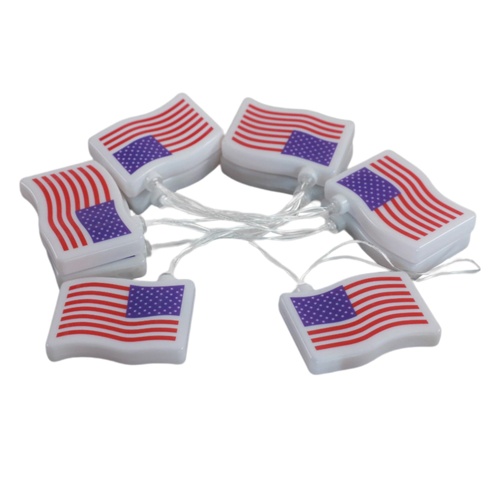Warm Outdoor Christmas Lights 10 Count Red And Blue Patriotic American Flag 4th Of July Lights 7