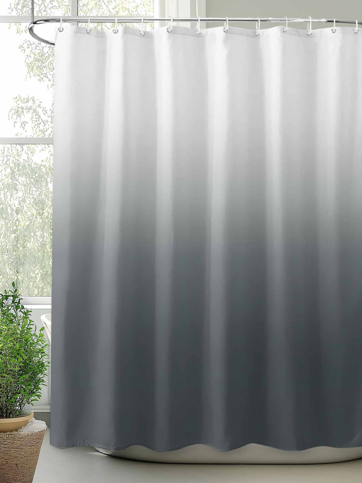 Boanket Polyester Fabric Grey Ombre Shower Curtain, Farmhouse Gradient Modern Abstract Art Waterproof Bathtub Curtain Bathroom Decor Set with Hooks 72 x 72 Inches,