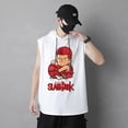 thumbnail image 3 of Camiseta con capucha de Slam Dunk para hombre, camisetas sin mangas informales de Anime, camisetas de algodón de gran tamaño, chaleco sin mangas, ropa deportiva de Hip Hop, Sakuragi, Verano, 3 of 4