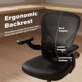 thumbnail image 6 of Ninecer Ergonomic Mesh Office Chair, Mesh Back Office Chair with Flip-up Arms, Swivel Computer Desk Chair with Lumbar Support for Adult, Black, 6 of 8