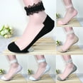 thumbnail image 1 of Flmtop Women Fashion Ultrathin Transparent Beautiful Lace Flower Elastic Short Socks, 1 of 7