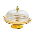 thumbnail image 2 of Decorative Kitchen Platter, Footed Pastry Display Server, Salad Bowl Cake Stand, Brown with Lid, 2 of 8