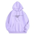 thumbnail image 4 of YUELONGHU Women Casual Hoodie Half Zip Sweatshirt Women Women's Letter Print Hoodies Long Sleeved Hoodie with Pockets L, 4 of 7