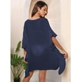 thumbnail image 4 of Kukuzhu Women Bathing Suit Cover Up Frill Beach Blouse Scalloped Dress See Through Bikini Swimsuit, 4 of 5