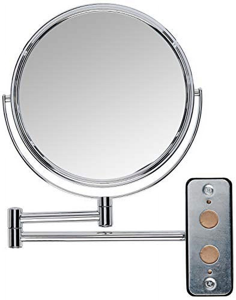 Jerdon 8 inch Diameter Two-Sided Wall-Mounted Makeup Mirror with 8X-1X Magnification, Chrome Finish - Model JP7808C - image 3 of 8