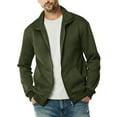 thumbnail image 2 of DAFPZW Mens Full Zip Fleece Jackets Long Sleeve Mock Neck Lightweight Outwear Outdoor Casual Athletic Coat with Pockets, 2 of 9