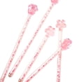thumbnail image 3 of Palillo de cóctel con forma de corazón para niña, varilla agitadora de vidrio rosa con forma de estrella, lindo y creativo, mango largo, varilla agitadora alargada para jugo y café, 3 of 4