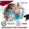 thumbnail image 2 of Yatta Golf Womens Standout Performance Short Sleeve Golf Polo Shirt (Birdies of Paradise, X-Large), 2 of 4
