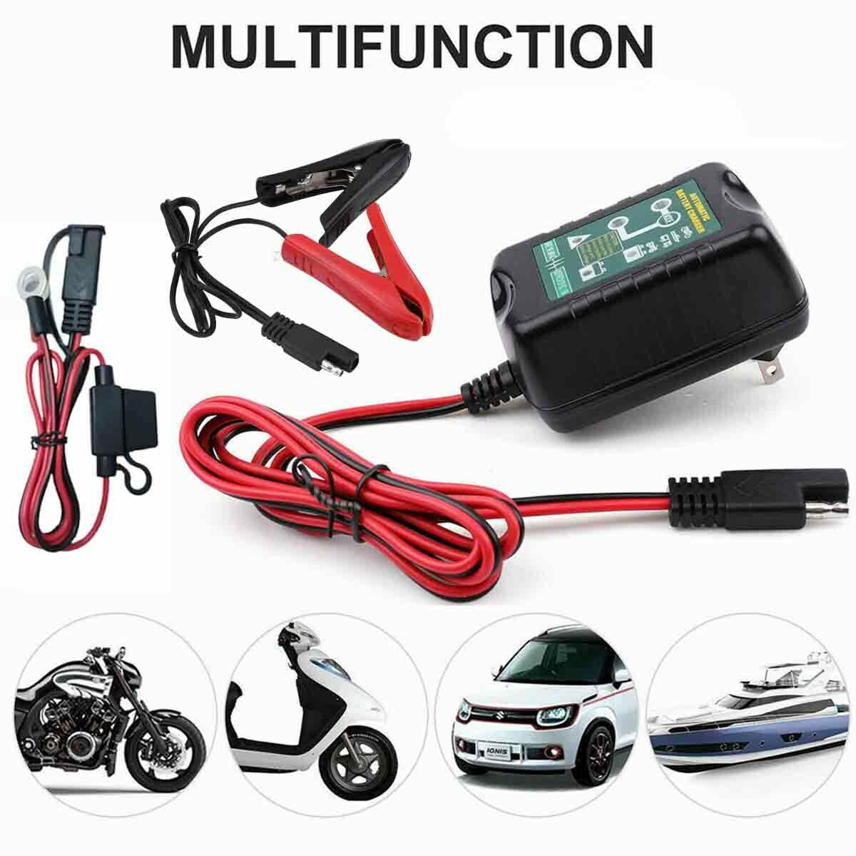 Portable 12V Auto Car Battery Charger Tender Trickle Maintainer Boat Motorcycle 
