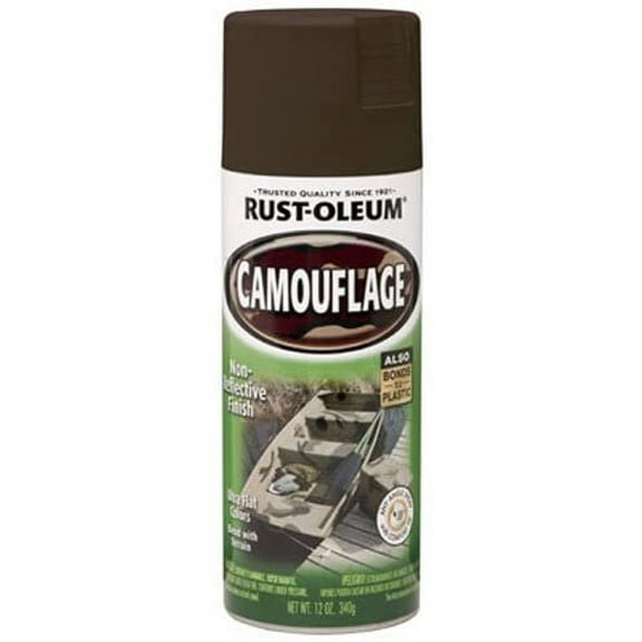 Rust-Oleum Camouflage Spray Paint - Flat, Quick Drying - 12-Ounce, Earth Brown