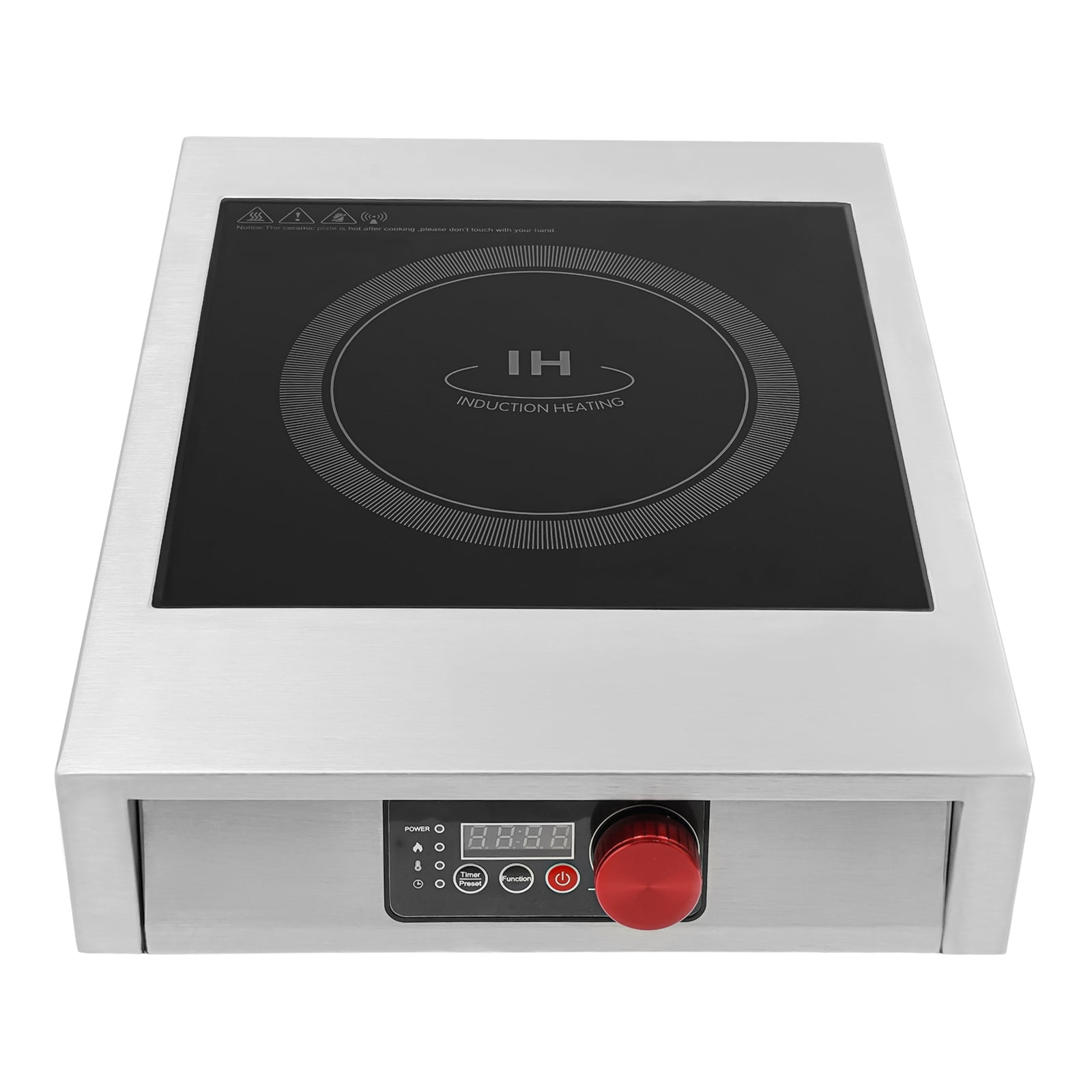 3500W 110V Commercial Electric Induction Cooktop, Stainless Steel Induction Cooktop with LED Display for Pots and Pans with A Diameter of Less Than 12in.