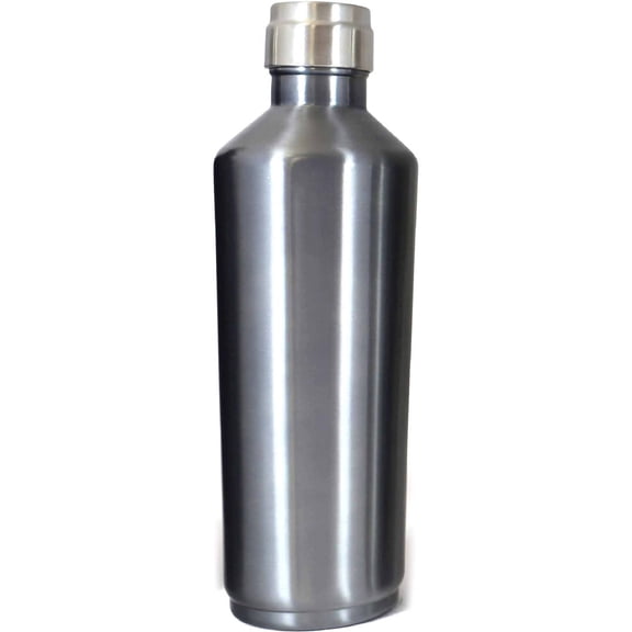 GHP 25-Ounce Double-Wall Stainless Steel, Vacuum-Sealed Canteen Bottle
