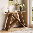 thumbnail image 5 of Finmind Farmhouse Console Table  with Geometric Base, Narrow 41.34-Inch Sofa Table for Living Room, Rustic Brown, 5 of 7