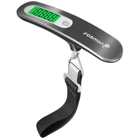 Fosmon Digital Luggage Scale, 110 LB Stainless Steel Hanging Handheld Travel Scale with Tare Function -