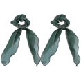 thumbnail image 1 of 2pcs Elegant Solid Color Bowknot Hair Bands - High-Quality Elastic Cloth Ponytail Holders, 1 of 2