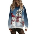 thumbnail image 2 of Ounisa Women's Novelty Christmas Santa Claus Snowman Print Hoodies Long Sleeve Hooded Sweatshirt Jacket with Pocket, 2 of 8