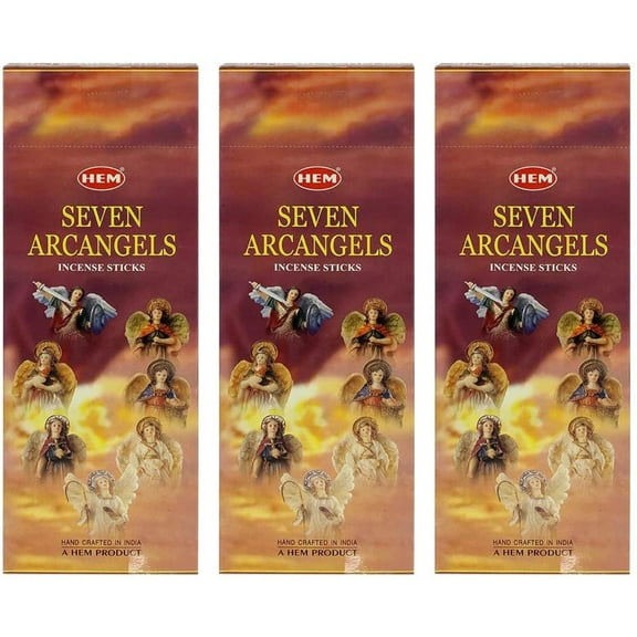 Hem 7 Archangels Incense Sticks Agarbatti Masala - Pack of 18 Tubes, 20 Sticks Each Box, Total 360 Sticks - Quality Incense Hand Rolled in India for Healing.., By Brand Hem Incense