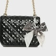 thumbnail image 2 of Unique Bargains 1 Pc Trendy Bow Scarf Letter D Handbag Charm Decorative Keychain Black, 2 of 5