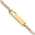 thumbnail image 1 of 14K Yellow Gold Cut-Out Heart Figaro Link Id Bracelet (6 X 5) Made In United States bid25-6, 1 of 5