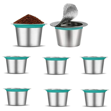 

8Pcs Stainless Steel Refillable Coffee Sealed Box Reusable Coffee Filter for